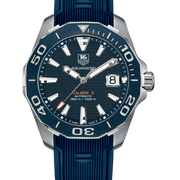 Tag Heuer Aquaracer Calibre 5 Blue Dial Blue Silicone Strap Watch for Men -  WAY211C.FT6155