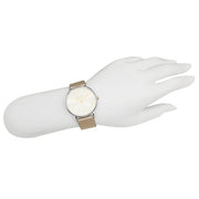 Coach Perry White Dial Beige Leather Strap Watch for Women - 14503157