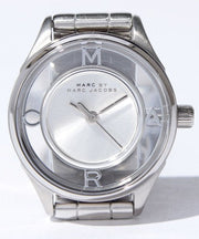 Marc Jacobs Tether Transparent Silver Dial Silver Steel Strap Watch for Women - MBM3416