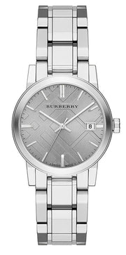 Burberry The City Silver Dial Silver Steel Strap Watch for Women - BU9143