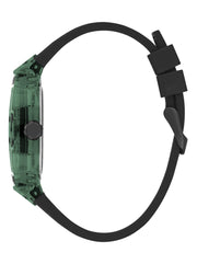 Guess Phoenix Analog Black Dial Black Silicone Strap Watch For Men- GW0499G7