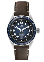 Tag Heuer Autavia Calibre 5 Automatic Blue Dial Brown Leather Strap Watch for Men - WBE5116.FC8266