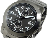 Marc Jacobs Larry Chronograph Black Dial Gunmetal Grey Steel Strap Watch for Men - MBM5031