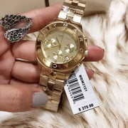 Marc Jacobs Blade Chronograph Gold Dial Gold Steel Strap Watch for Women - MBM3101