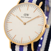 Daniel Wellington Classic Trinity White Dial Three Tone Nylon Strap Watch For Women - 0509DW