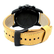 Marc Jacobs Larry Chronograph Black Dial Brown Leather Strap Watch for Men - MBM5053