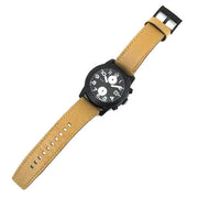 Marc Jacobs Larry Chronograph Black Dial Brown Leather Strap Watch for Men - MBM5053