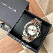 Marc Jacobs Henry Skeleton Silver Dial Silver Steel Strap Watch for Women - MBM3262