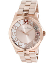 Marc Jacobs Henry Skeleton Rose Gold Dial Rose Gold Steel Strap Watch for Women - MBM3264