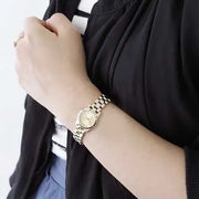 Marc Jacobs Henry Dinky Gold Dial Gold Steel Strap Watch for Women - MBM3199