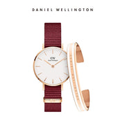 Daniel Wellington Roselyn 3A Petite White Dial Red NATO Strap Watch For Women - DW00100293
