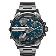 Diesel Big Daddy 2.0 Chronograph Blue Dial Grey Steel Strap Watch For Men - DZ7331