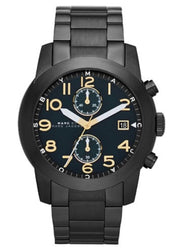 Marc Jacobs Larry Chronograph Black Dial Black Steel Strap Watch for Men - MBM8606
