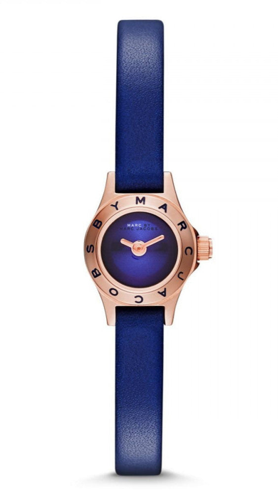 Marc Jacobs Blade Blue Dial Blue Leather Strap Watch for Women - MBM8641