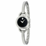 Movado Rondiro 22mm Black Dial Silver Steel Strap Watch For Women - 0606796