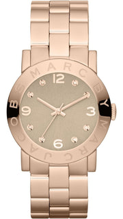 Marc Jacobs Amy Glitz Brown Dial Rose Gold Steel Strap Watch for Women - MBM3221