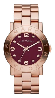 Marc Jacobs Amy Purple Rose Gold Steel Strap Watch for Women - MBM8616