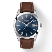 Tissot Gentlemen Powermatic 80 Silicium Blue Dial Brown Leather Strap Watch For Men - T127.407.16.041.00