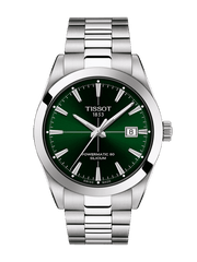 Tissot Gentleman Powermatic 80 Silicium Green Dial Silver Steel Strap Watch For Men - T127.407.11.091.01