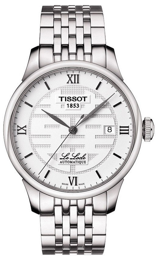 Tissot Le Locle Double Happiness Automatic Silver Dial Silver Steel Strap Watch For Men - T41.1.833.50