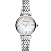 Emporio Armani Donna Mother of Pearl Dial Silver Steel Strap Watch For Women - AR11204