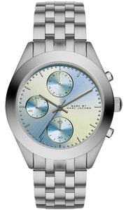 Marc Jacobs Peeker Chronograph Silver Dial Silver Steel Strap Watch for Women - MBM3371