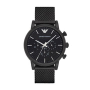 Emporio Armani Sport Chronograph Black Dial Black Mesh Bracelet Watch For Men - AR1968