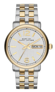 Marc Jacobs Fergus Silver Dial Two Tone Steel Strap Watch for Women - MBM8652
