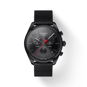 Tissot T Classic PR 100 Chronograph Black Dial Black Mesh Bracelet Watch For Men - T101.417.33.051.00