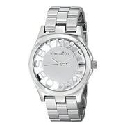 Marc Jacobs Henry Transparent Silver Dial Silver Steel Strap Watch for Women - MBM3205