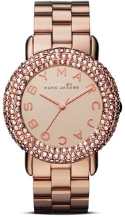 Marc Jacobs Marci Crystals Rose Gold Dial Rose Gold Steel Strap Watch for Women - MBM3192