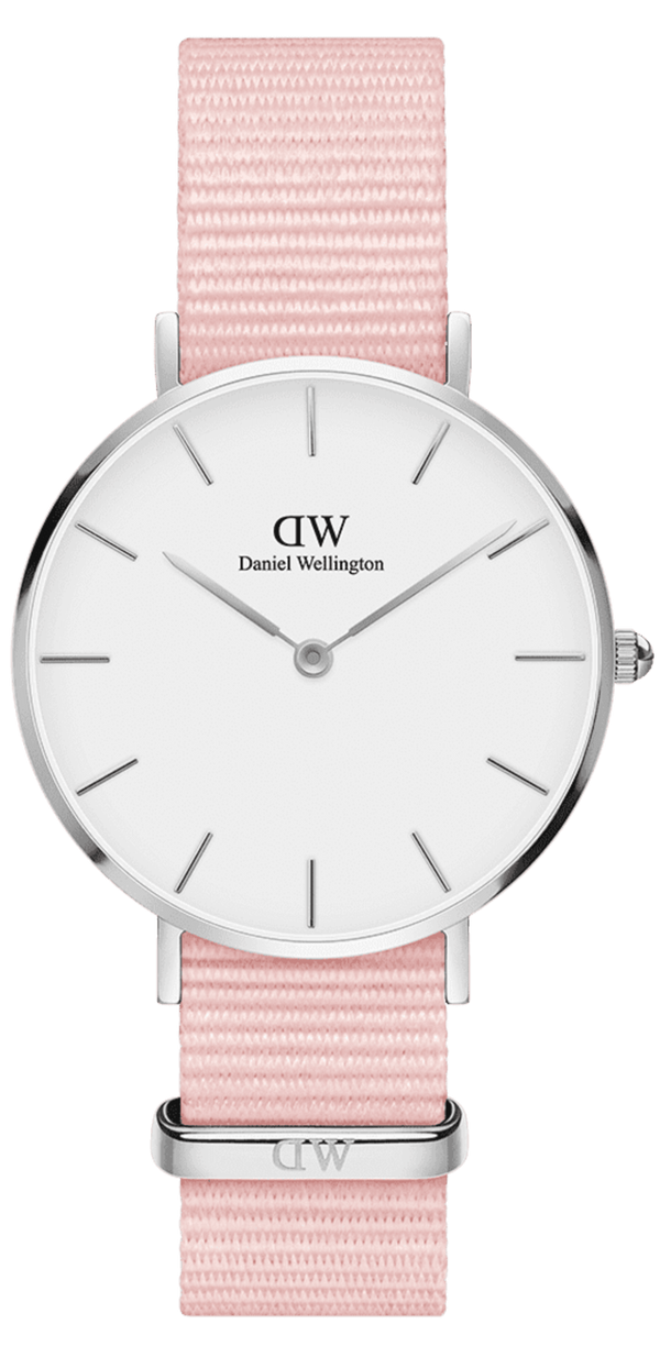 Daniel Wellington Classic Petite Rosewater White Dial Pink NATO Strap Watch For Women - DW001000318
