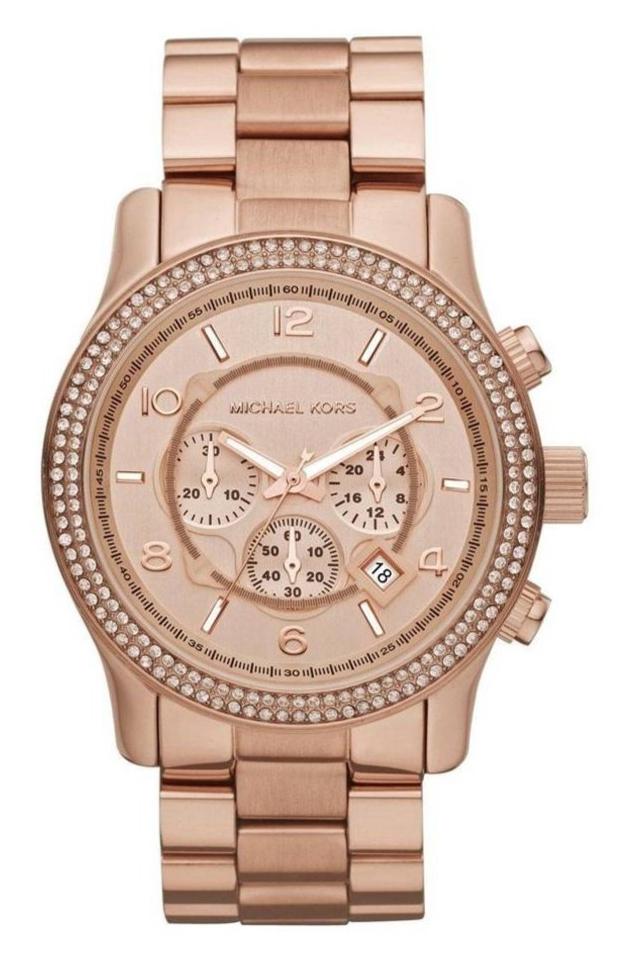 Michael Kors Dylan Rose Gold Dial Rose Gold Steel Strap Watch for Women - MK5576