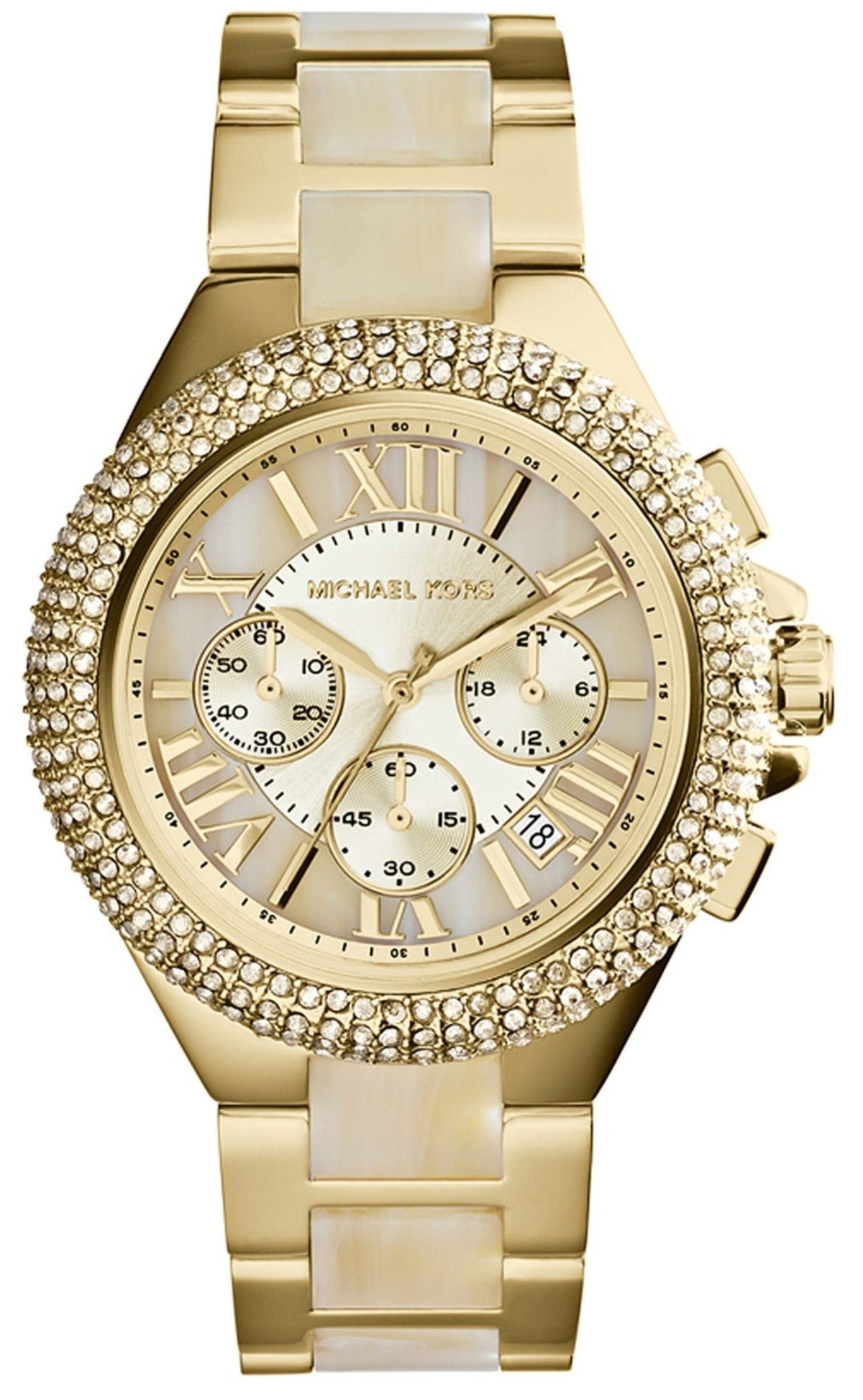 Michael Kors Camille Gold Dial Gold Steel Strap Watch for Women - MK5902