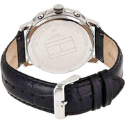 Tommy Hilfiger Keagan Quartz Grey Dial Black Leather Strap Watch for Men - 1791289