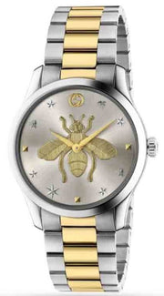 Gucci G Timeless Silver Dial Two Tone Steel Strap Watch For Women - YA126599