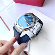 Salvatore Ferragamo F-80 Classic Blue Dial Blue Leather Strap Watch for Men - SFDT00719