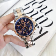 Michael Kors Bradshaw Blue Dial Two Tone Steel Strap Watch for Women - MK5606