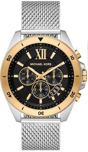 Michael Kors Brecken Quartz Black Dial Silver Mesh Strap Watch For Men - MK8961