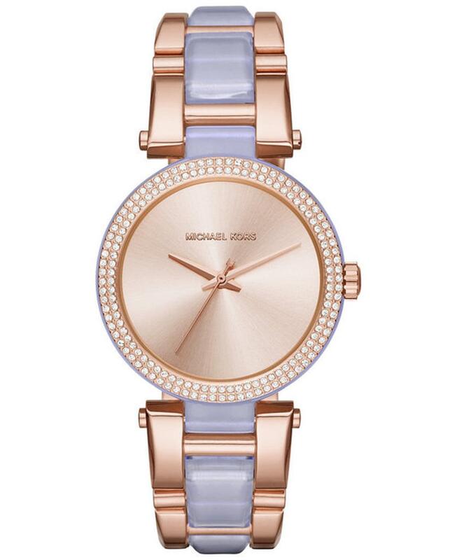 Michael Kors Delray Rose Gold Dial Two Tone Steel Strap Watch for Women - MK4319