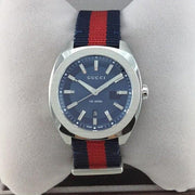 Gucci GG2570 Quartz Blue Dial Blue & Red Nylon Strap Watch For Men - YA142304
