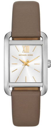 Michael Kors Monroe Three Hand Silver Dial Grey Leather Strap Watch for Women - MKO1030