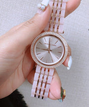 Michael Kors Darci Rose Gold Dial Two Tone Steel Strap Watch for Women - MK4327