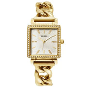 Guess Vanity Diamonds Silver Dial Gold Steel Strap Watch for Women - W1030L2