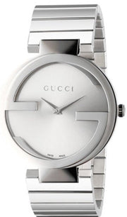 Gucci G Interlocking Silver Dial Silver Steel Strap Watch For Women - YA133308
