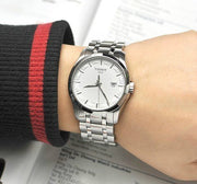 Tissot T Trend Couturier Chronograph White Dial Silver Steel Strap Watch For Men - T035.410.11.031.00