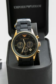 Emporio Armani Sportivo Quartz Black Dial Black Steel Strap Watch For Men - AR8023