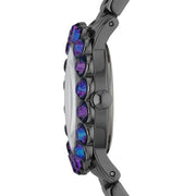 Marc Jacobs Amy Purple Dial Black Steel Strap Watch for Women - MBM3224
