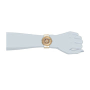 Versace V Metal Icon Gold Dial White & Gold Strap Watch for Women - VLC040014