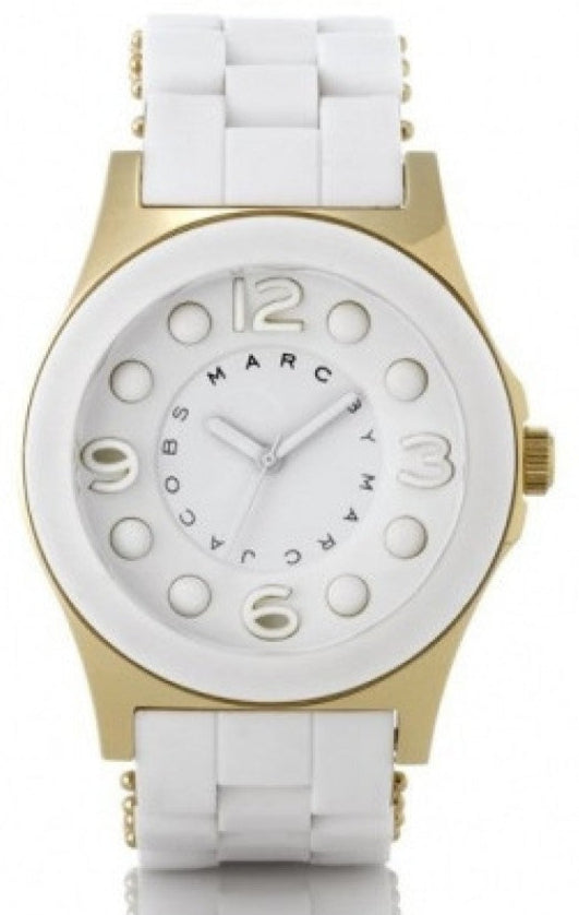 Marc Jacobs Dress White Dial White Silicone Strap Watch for Women - MBM2500